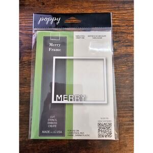 Poppy Stamps Merry Christmas Frame Steel Craft Die Style 1890